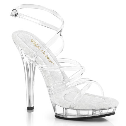 Lip 106 – 5 Inch Criss-Cross Ankle Strap – Clear